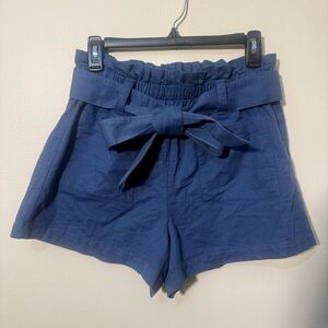 NWOT Lauren Conrad Navy Paperbag Waist Shorts w/Belt, Size Small